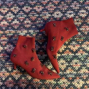 Donald J Pliner Betti Kitten-Heel Sock Booties 8